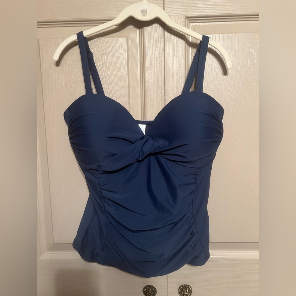Tropical Escape Blue Swim Top
